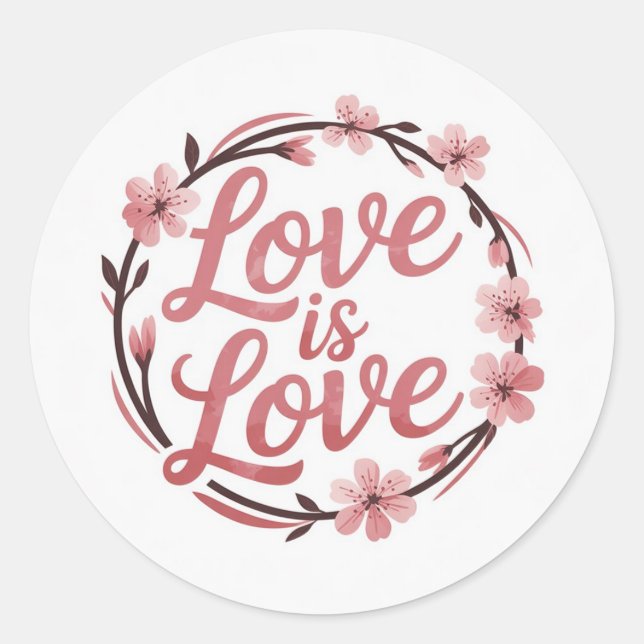Love  classic round sticker (Front)
