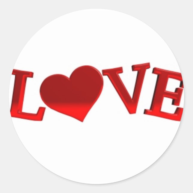 Love Classic Round Sticker (Front)