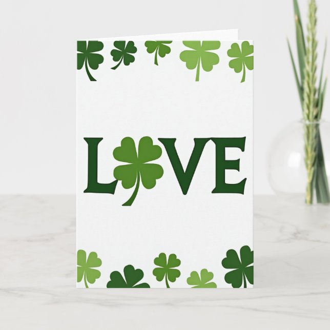 Love Clover Best Wishes Card (Front)