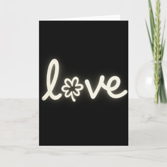Love Clover Faux Gold Foil Card (Front)
