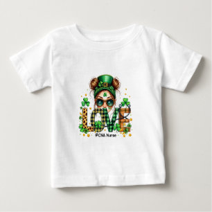 Love CNA Nurse HealthCare St Patrick's Day Baby T-Shirt