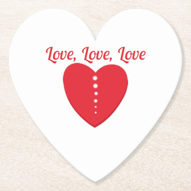 Love Coaster Red Heart & Dots (Front)