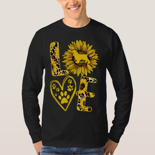 Love Cocker Spaniel Sunflower For Dog Lover Gift T_Shirt