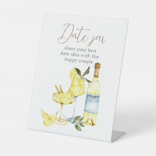 Love Cocktail Bridal Shower Limoncello Date jar Pedestal Sign