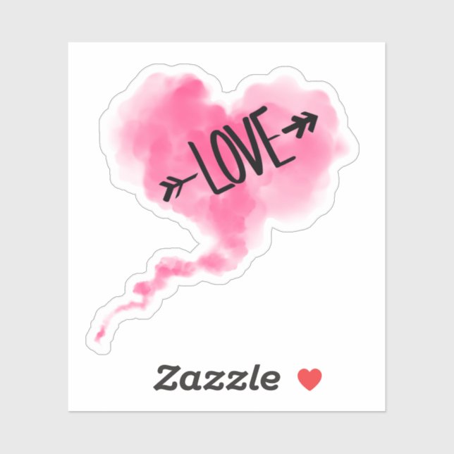 Love Cœur Nuage Sticker (Sheet)