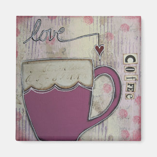 "Love Coffee" Art Magnet by Nancy Lefko
