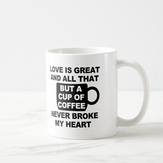 Love Coffee Break My Heart Mug (Right)