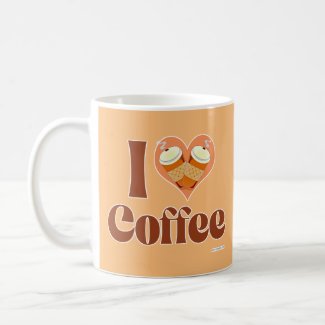 Love Coffee Fun Heart Design Motto