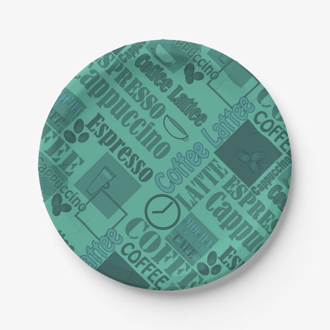 Love coffee pouf paper plates (Front)