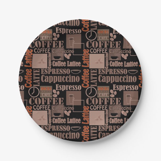 Love coffee pouf paper plates (Front)