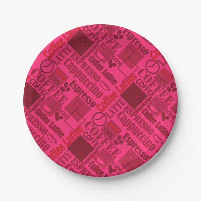 Love coffee pouf paper plates (Front)