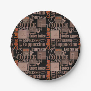 Love coffee pouf paper plates