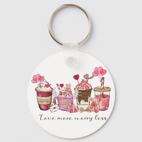 Love Coffee Valentines Day Keychain