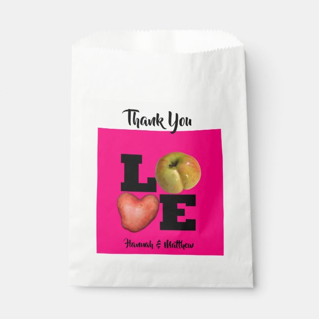 LOVE Collection Apple Potato Pink Favor Bag (Front)