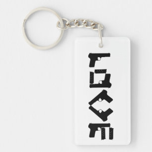 LOVE Collection Black 2 sided Monogram Keychain