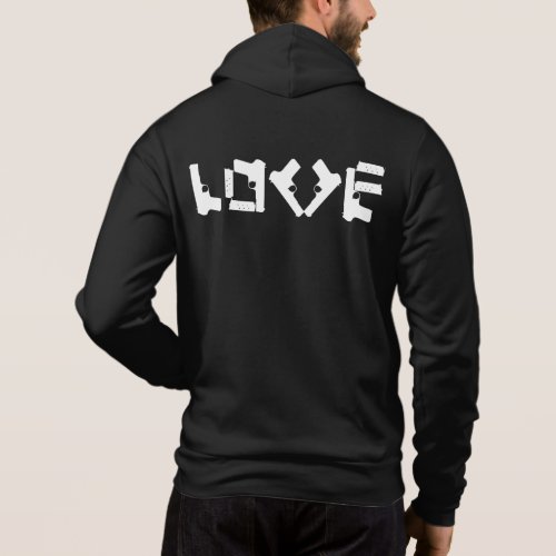 LOVE Collection White Design Add Text Men Jacket Hoodie