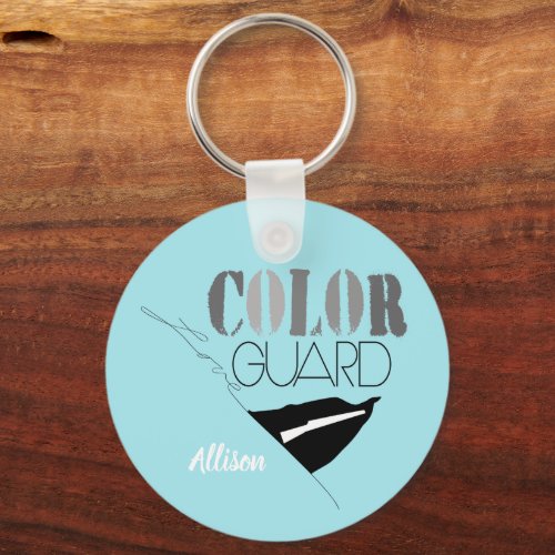 Love Color Guard With Rifle And Flag Keychain