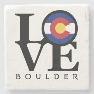 LOVE Colorado Boulder Stone Coaster