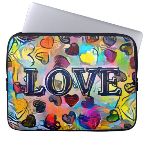 Love  Colorful Abstract Laptop Sleeve