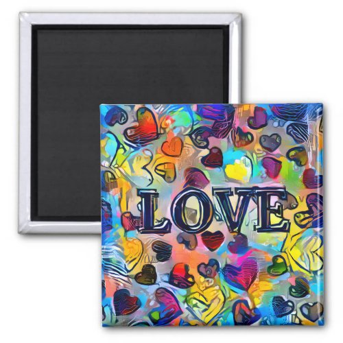 Love  Colorful Abstract Magnet