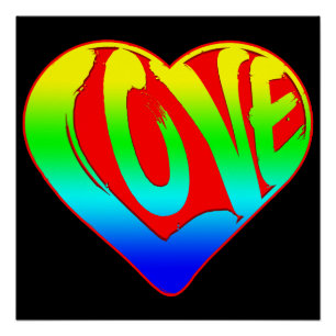 Love Colorful Heart Valentines Day Poster