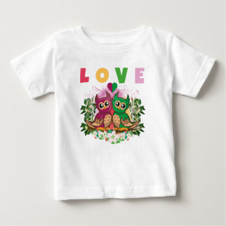 LOVE COLORFUL LOVELY CUTE ADORABLE OWLS BABY T-Shirt