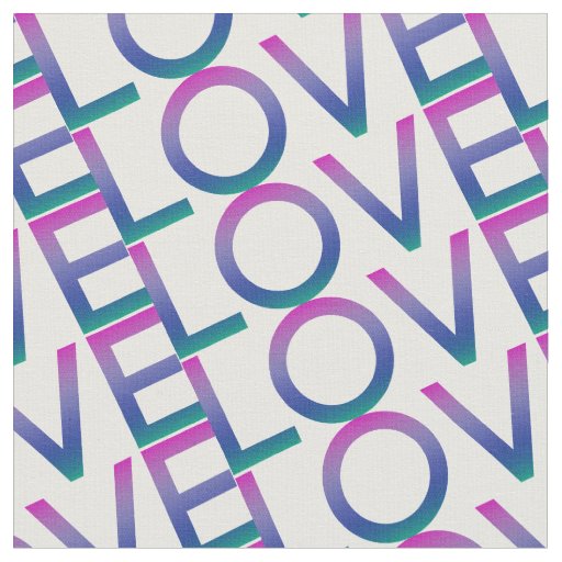 Love Colorful Rainbow Fabric