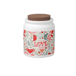 Love-Colorful Retro Pattern Valentines Gifts Candy Jar
