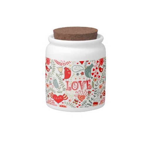 Love_Colorful Retro Pattern Valentines Gifts Candy Jar