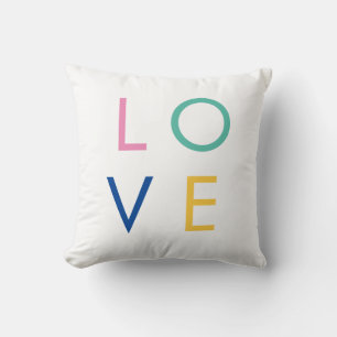 LOVE colorful valentine typography Throw Pillow