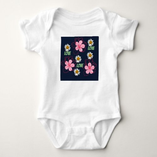 love colourful  floral baby bodysuit