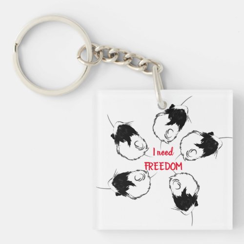 love community need freedom  keychain