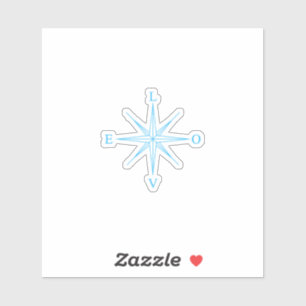 LOVE Compass Rose Decal (Sky Blue Vinyl)