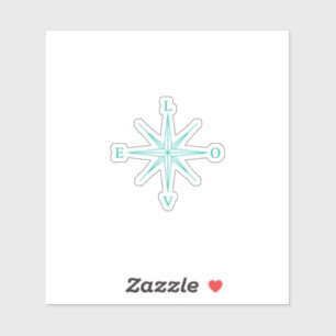 LOVE Compass Rose Decal (Teal Vinyl)