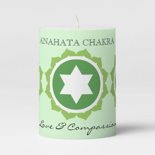 Love  Compassion Meditation Heart Chakra  Pillar Candle