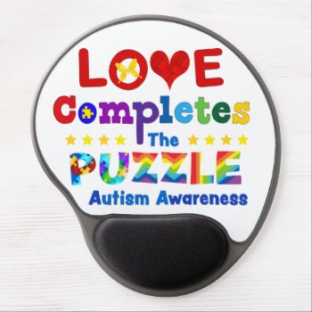 Love Completes The Puzzle Gel Mouse Pad by AutismSupportShop at Zazzle