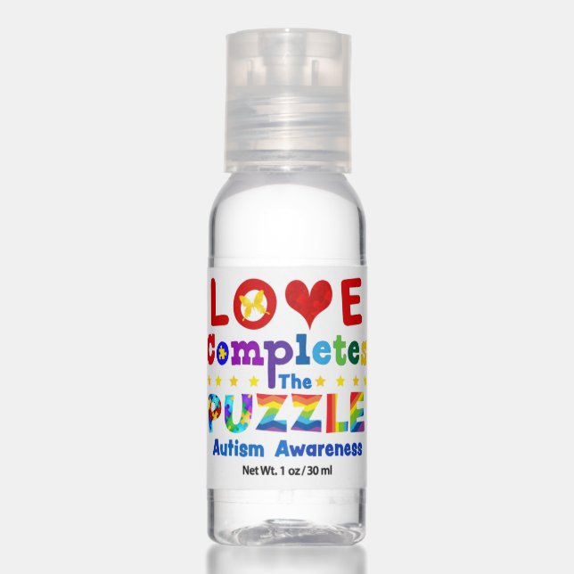 Love Completes the Puzzle Hand Sanitizer (Front)