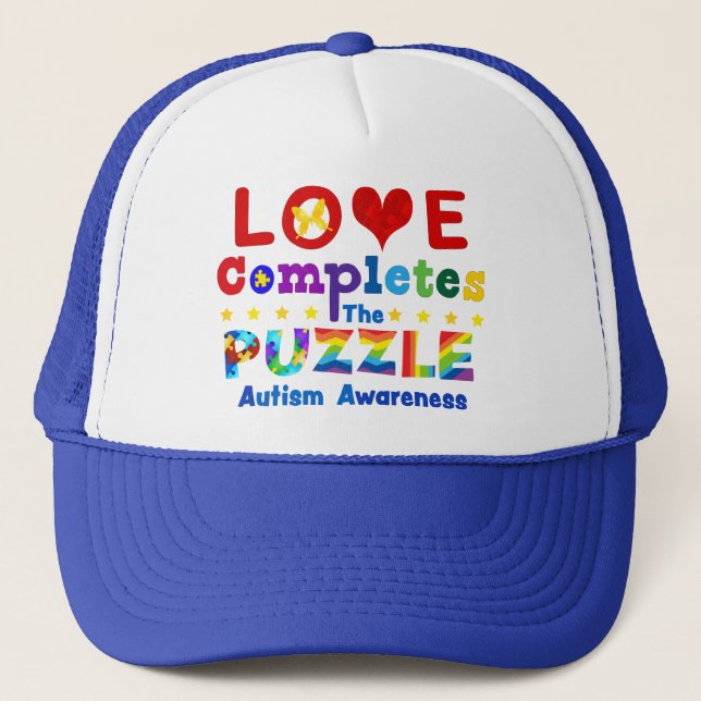 Love Completes the Puzzle Trucker Hat (Front)
