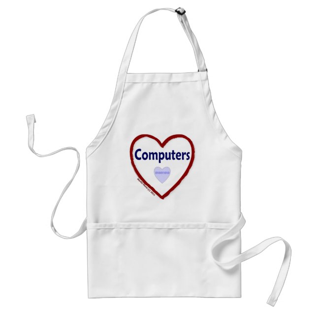 Love Computers Adult Apron (Front)