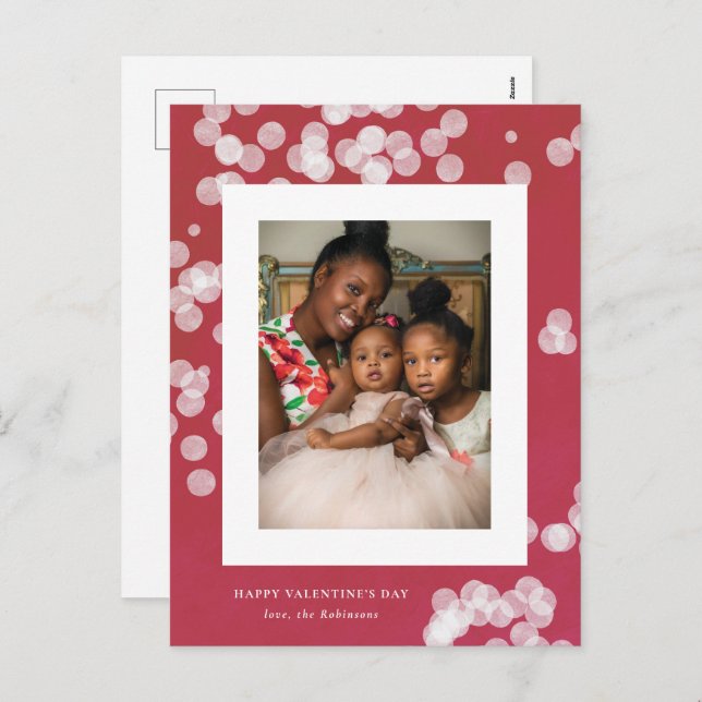 Love Confetti Red Valentine's Day Photo Postcard (Front/Back)