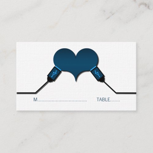 Love Connection USB Place Cards Blue Place Card