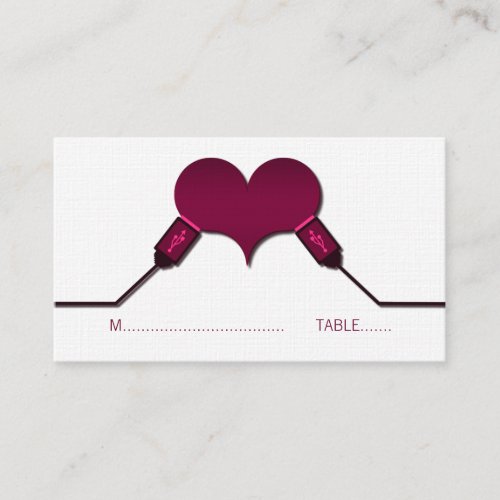 Love Connection USB Place Cards Fuchsia Place Card