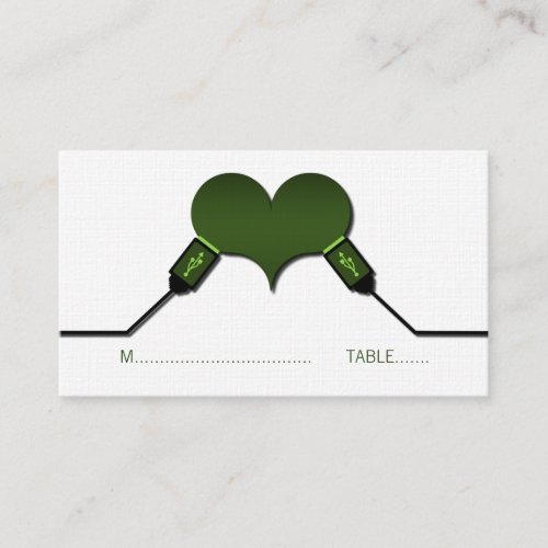 Love Connection USB Place Cards Green Place Card