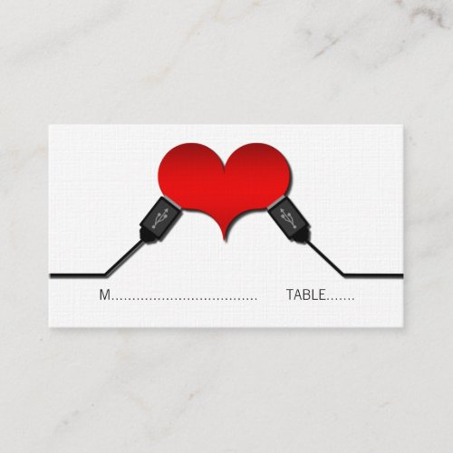 Love Connection USB Place Cards Red Place Card