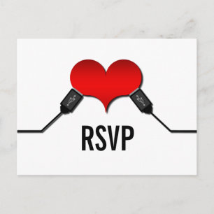 Love Connection USB RSVP Postcard, Red Invitation Postcard
