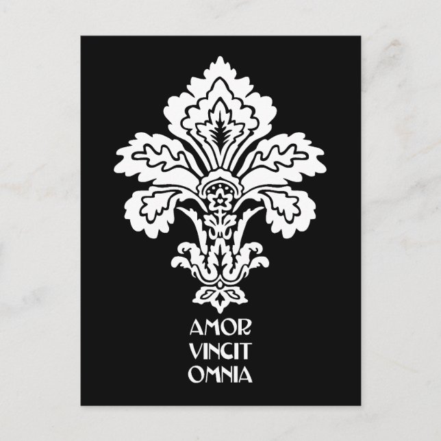 Love Conquers All (black-white) Postcard (Front)