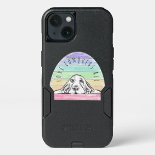 love conquers all dog rainbow basset hound iPhone 13 case