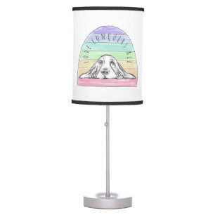 love conquers all dog rainbow basset hound table lamp