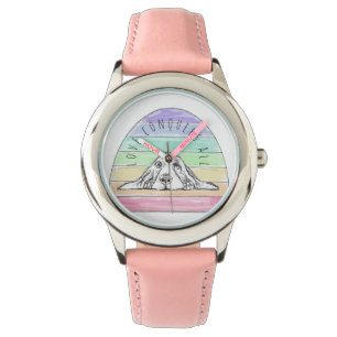 love conquers all dog rainbow basset hound watch