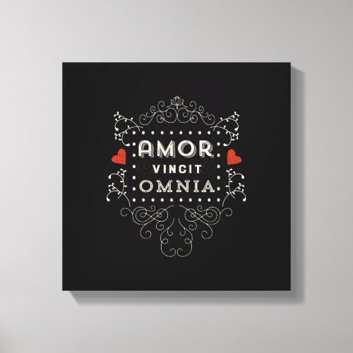 Love Conquers All _ Latin Vintage Typography Canvas Print